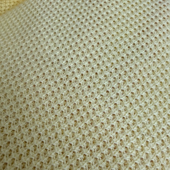 J.CREW Daisy Print Peter Pan Collar Knit Top Yellow Cotton Short Sleeve Size L - Picture 11 of 11